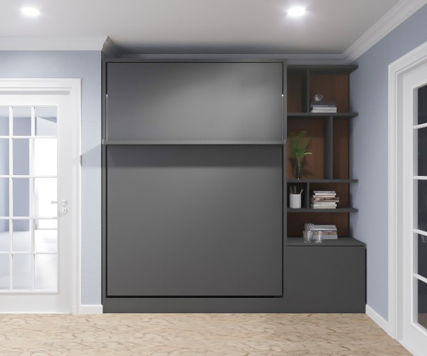 ROYAL Queen Wall Bed with Bookcase Set