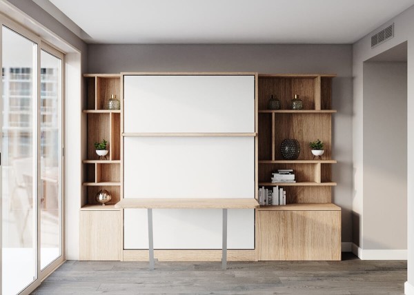 Royal Queen Wall Bed With Desk 1