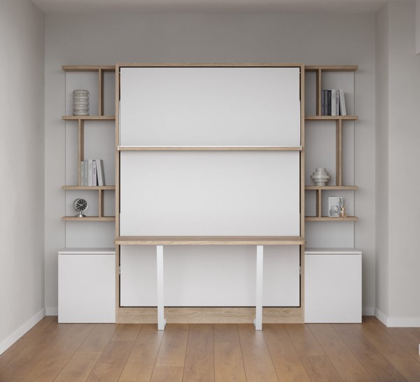 Royal Queen Wall Bed With Desk 18