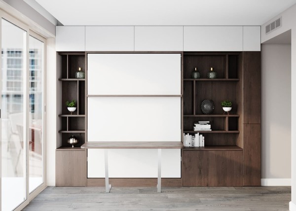 Royal Queen Wall Bed With Desk 3