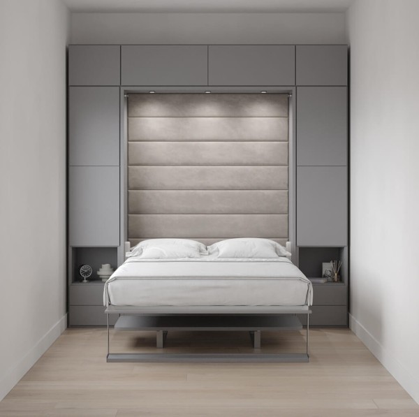 Royal Queen Wall Bed with Bookcase Set and Desk 1