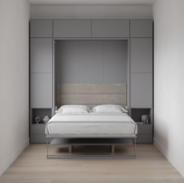 Royal Queen Wall Bed with Bookcase Set and Desk 2