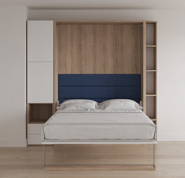 Royal Queen Wall Bed with Bookcase Wardrobe and Folding Table 5