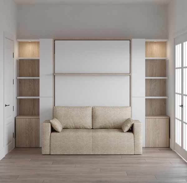 Royal Queen Wall Bed with Bookcase and Wardrobe 11