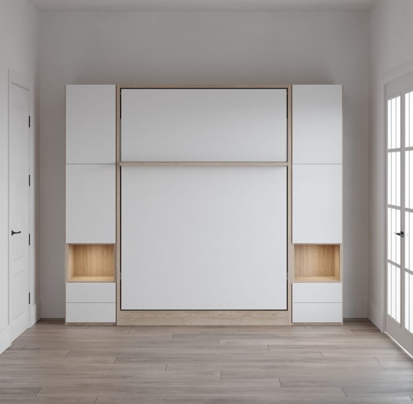 Royal Queen Wall Bed with Bookcase and Wardrobe 21