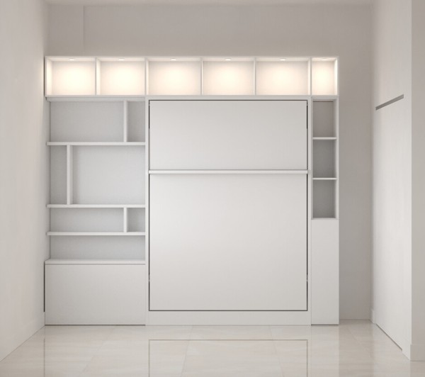 Royal Queen Wall Bed with Bookcase and Wardrobe 33