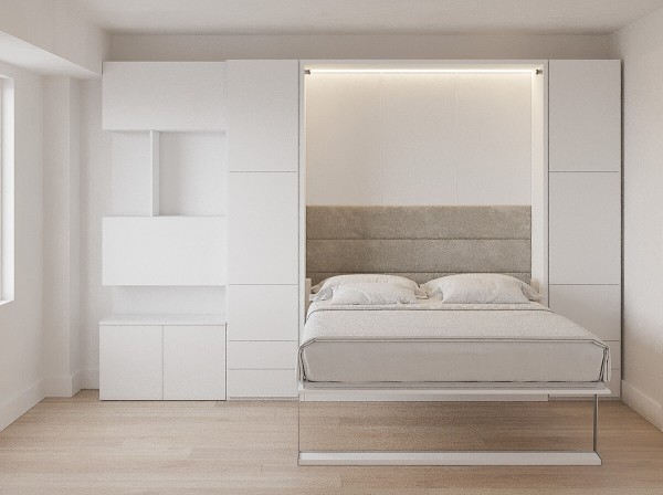 Royal Queen Wall Bed with Bookcase and Wardrobe 47