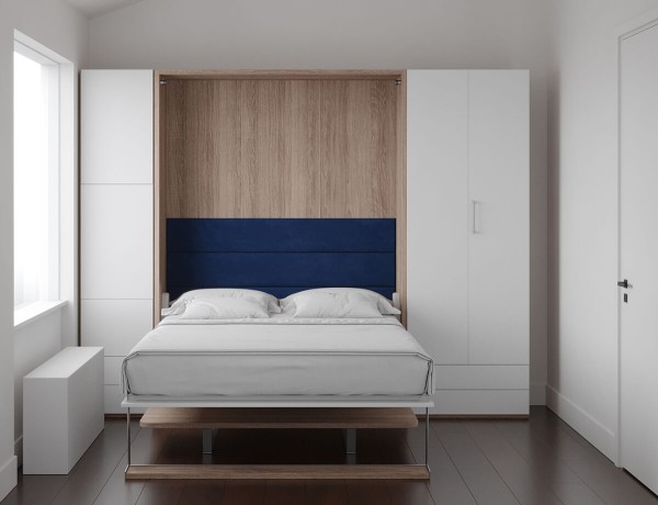 Royal Queen Wall Bed with Desk Wardrobes 1