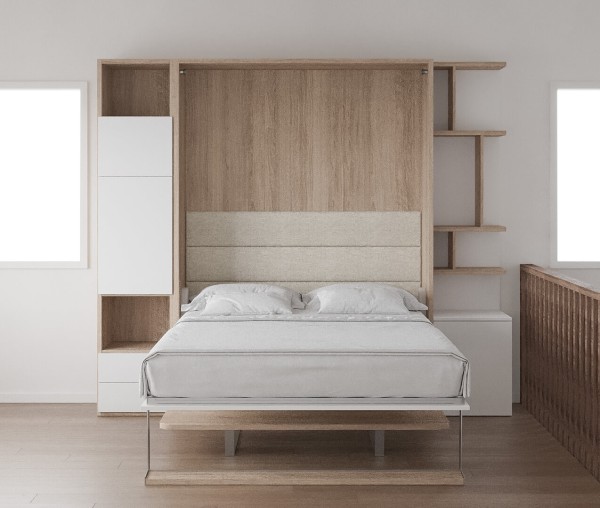 Royal Queen Wall Bed with Desk Wardrobes 8