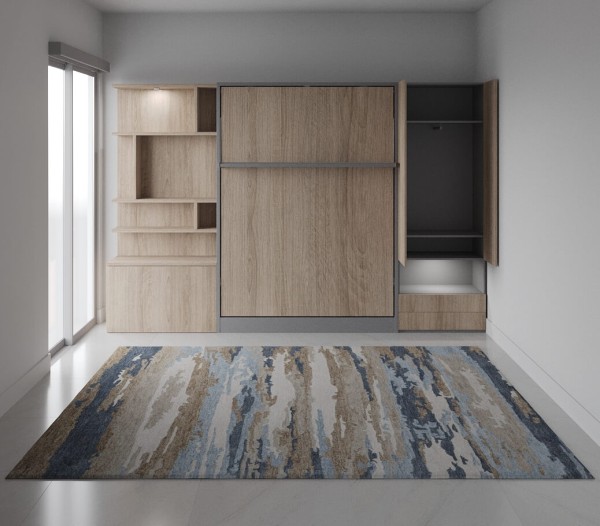 Royal Queen Wall Bed with Desk Wardrobes and Bookcase Set 11