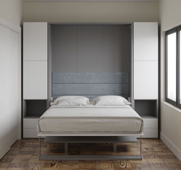 Royal Queen Wall Bed with Desk and Wardrobes 2