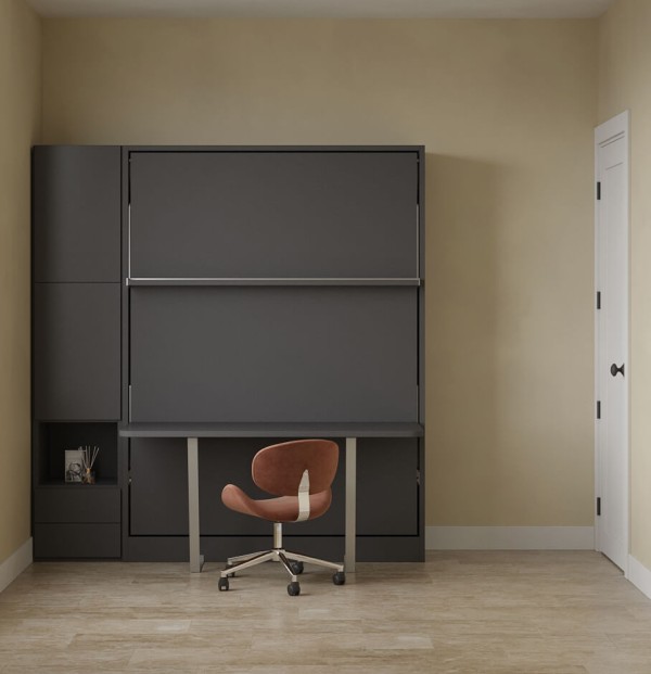 Royal Queen Wall Bed with Folding Table and Bookcase Set 14