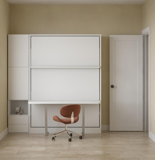 Royal Queen Wall Bed with Folding Table and Bookcase Set 6