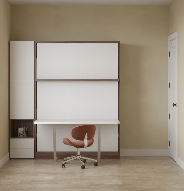 Royal Queen Wall Bed with Folding Table and Bookcase Set 8