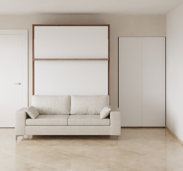 Royal Queen Wall Bed with Sectional Sofa