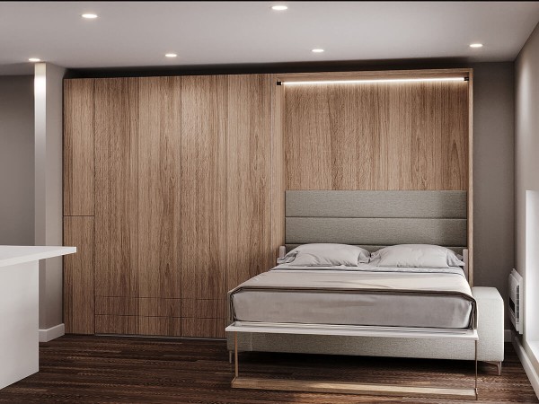 Royal Queen Wall Bed with Sectional Sofa Wardrobe and Bookcase Set 220