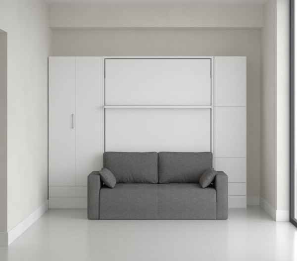 Royal Queen Wall Bed with Sectional Sofa and Bookcase Set 28