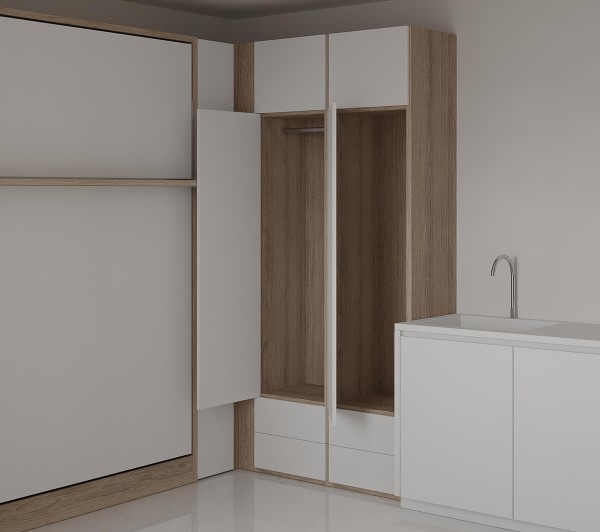 Royal Queen Wall Bed with Wardrobe 16