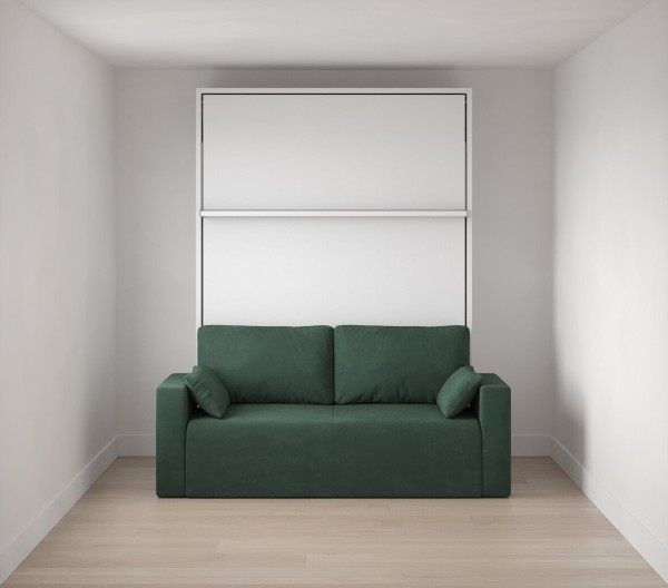 Royal Queen Wall Bed with Wardrobe and Sectional Sofa 2