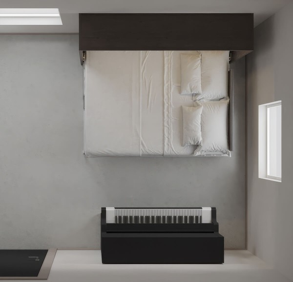 Spazio Twin Size Wall Bed with Desk 20