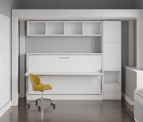 Spazio Twin Size Wall Bed with Desk 25