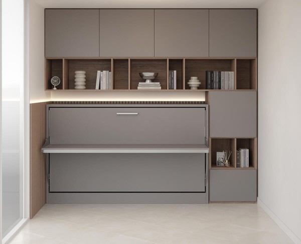 Spazio Twin Size Wall Bed with Desk 5