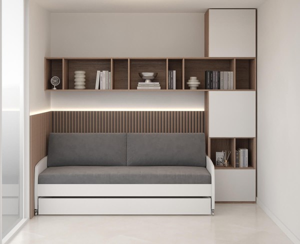 Spazio Twin Size Wall Bed with Desk 9