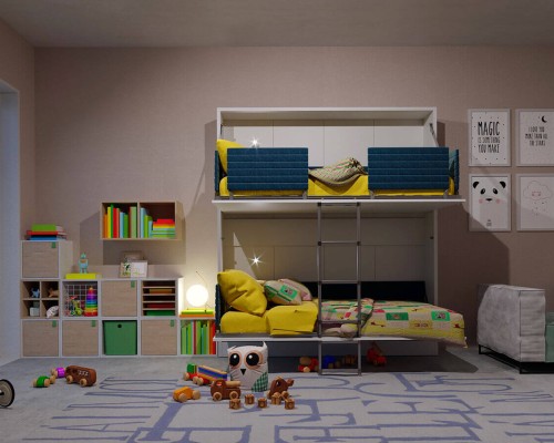 Pensiero Twin Wall Bunk Bed