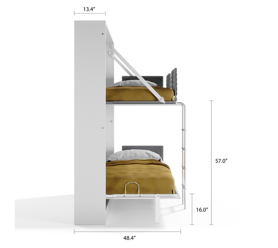 Pensiero Twin Wall Bunk Bed