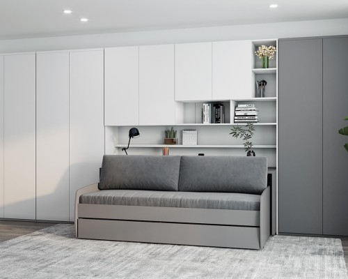 Eco Compact Twin/Twin XL Sofa Bed and Cabinets System