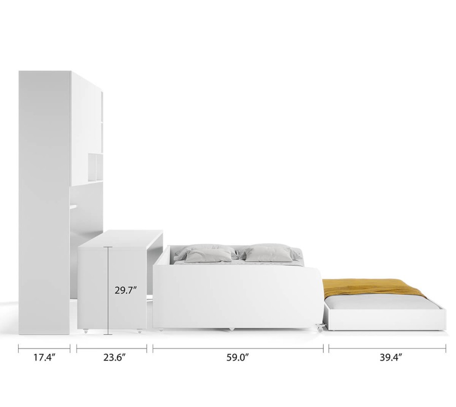 Eco Compact Full/Full XL Sofa Bed and Cabinet System