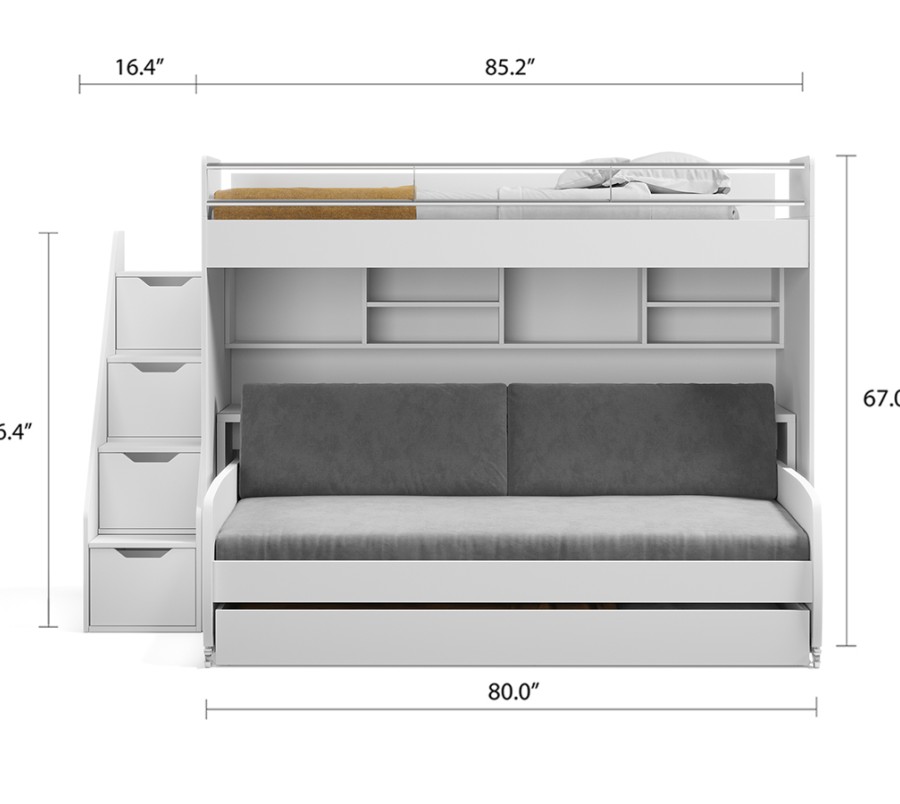 Eco Bel Mondo Twin Over Full/Full XL Bunk Bed Set