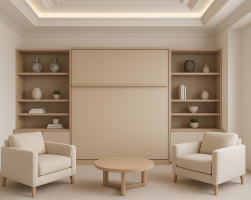 Miami-styled bedroom with the Royal King Murphy Bed.