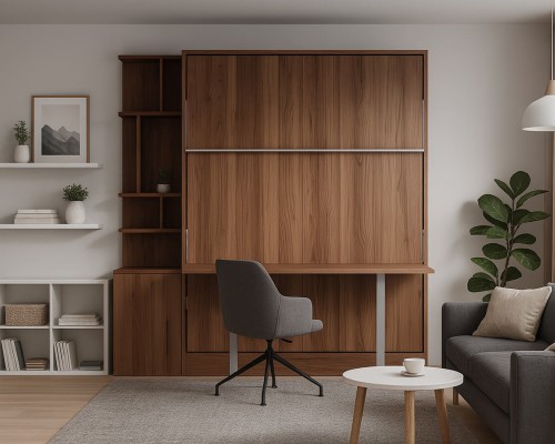 Royal Queen Wall Bed With Desk