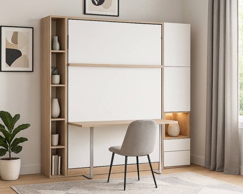 Royal Queen Wall Bed With Desk