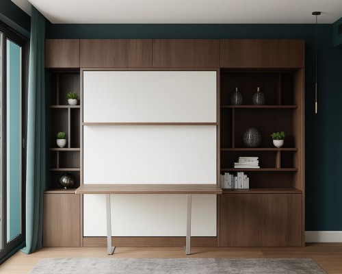 Royal Queen Wall Bed With Desk