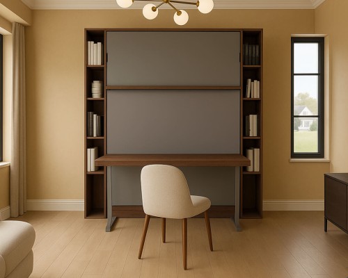 Royal Queen Wall Bed With Desk