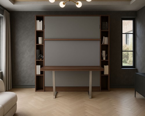 Royal Queen Wall Bed With Desk