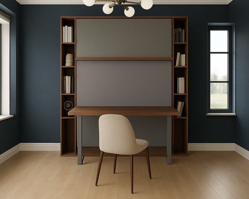 Royal Queen Wall Bed With Desk