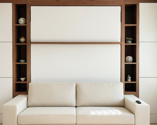 Miami-style design showcasing the Royal Queen Murphy bed with furniture set.