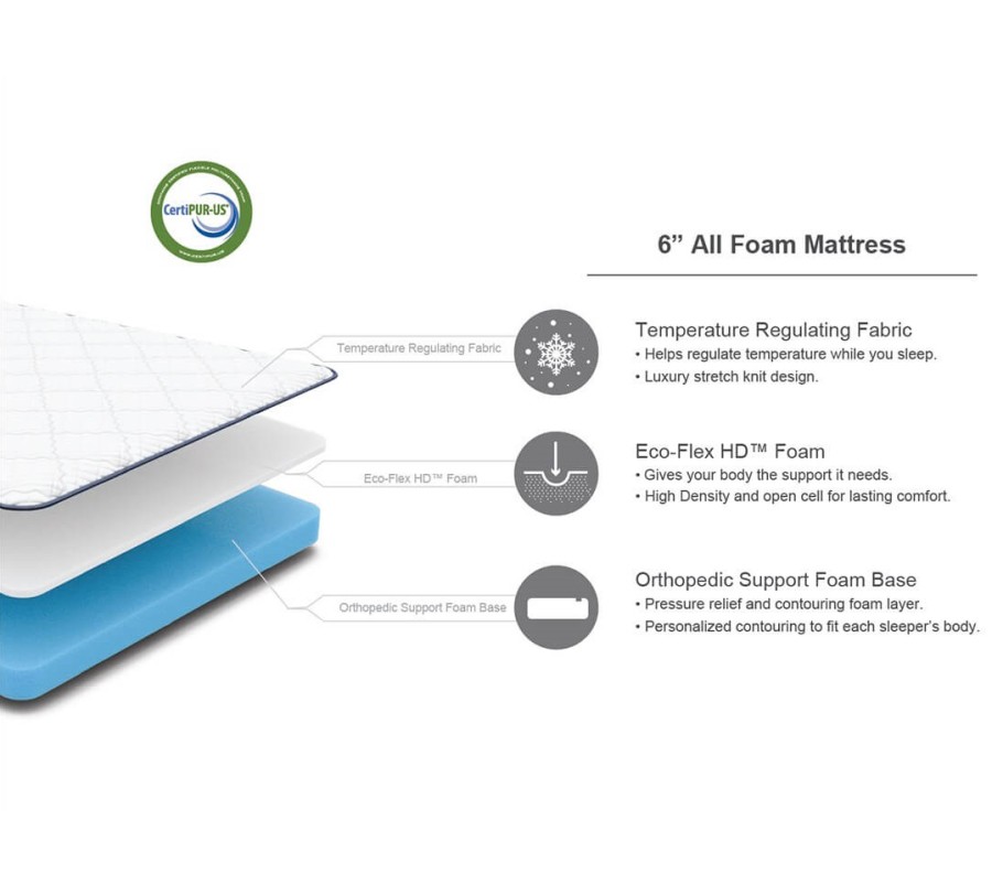 Multimo TWIN XL 6" Memory Foam Mattress